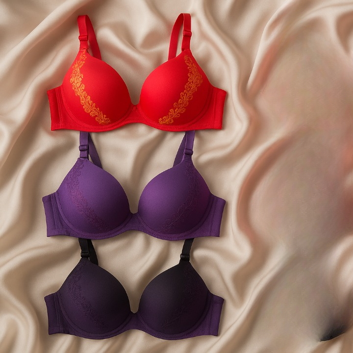 Silk Embroidered Padded Bra