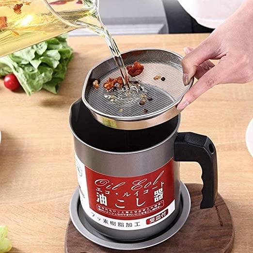 Oil Filter Pot 1.4L | Oil Strainer For Kitchen