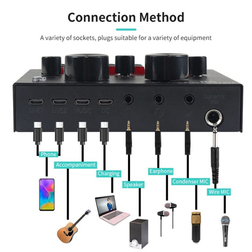 V8 Bm-800 Podcast Mic Set With Live Sound Card Condenser Microphone
