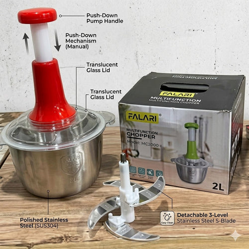 Large 2L Bowl Effortless Vegetable Chopper